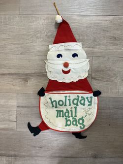 Vintage Felt Santa Claus Mail Bag