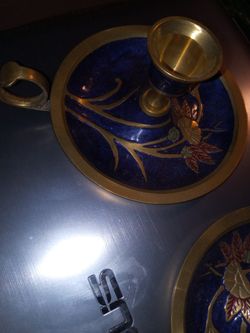 Brass Chamber Candlesticks Set