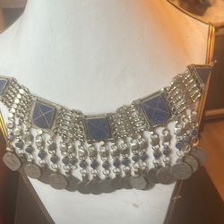 Antique Design Tribal Necklace Store Lapis Lazuli Handmade From Turkish Tribes 