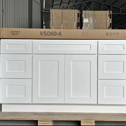 Wholesale Open To Public 60 Inch Vanity Bathroom Cabinets With 6 Drawers Only $429!! 