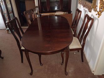 Cherrywood dinette table with 4 chairs