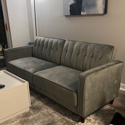 Gray Suede Couch 