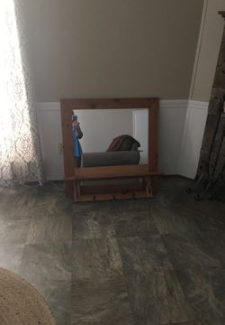 Home interior mirror and shelf