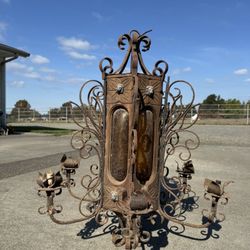 MCM Spanish Gothic Revival Iron Light