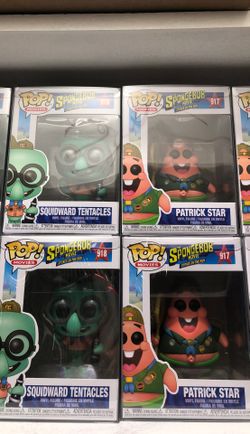 Funko SpongeBob squidward and Patrick with protectors