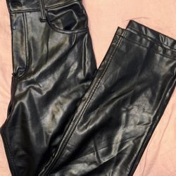 abercrombie 28 curve love LONG leather pants 