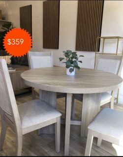 Elegant! 5-pc Round Dining Table Set