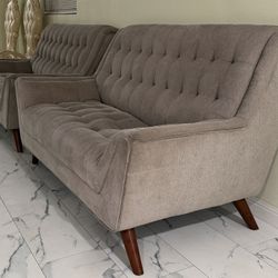 2 Gray Modern Loveseat Couches 