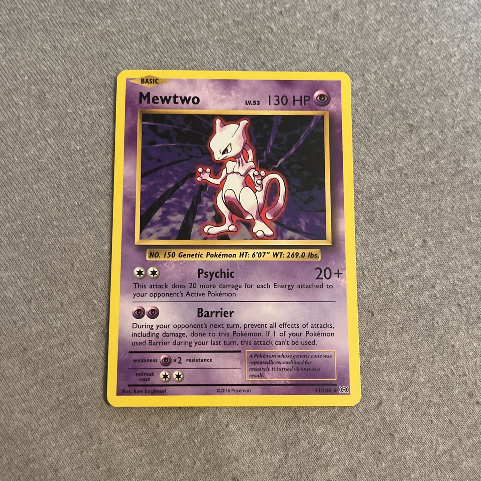 2016 Mewtwo Pokemon Card