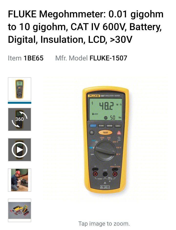FLUKE 1507 INSULATED  FOR  ELECTRIC CARS