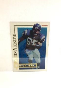 1996 COLLECTORS EDGE FOOTBALL PROMO CARD JUNIOR SEAU