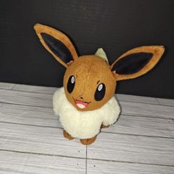 Tomy Pokemon EEVEE 8" Plush Collectible Toy Brown Yellow Stuffed Animal Cute