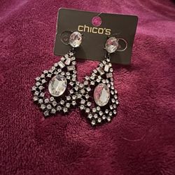 Chico’s💥NWT~RARE💥Haylee Diamond Chandelier Evening Statement Earrings