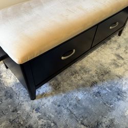 Ashley Furniture Ottoman With Two Drawers Black And Tan