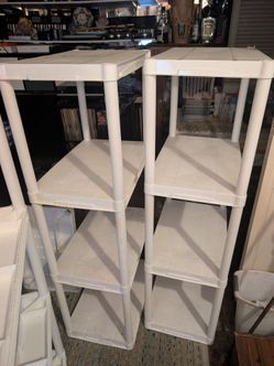White Plastic 4-Tier Storage Shelves