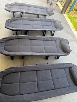SALE! 4 Gray Portable Camping Folding Cot with Built-in Pillow