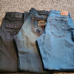 3 Pairs Of Jeans Size 32