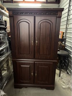 Premium Dark Wood Armoire / Media Cabinet