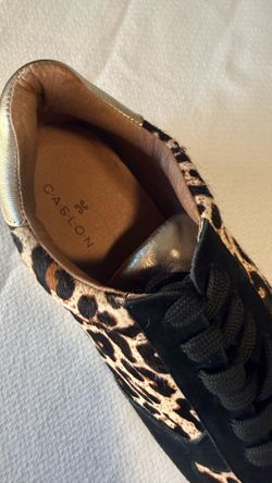 Caslon Leopard Print Authentic Calf Hair Sneakers Size 9.5 M