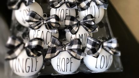 8 Rae Dunn Inspired Ornaments brand new