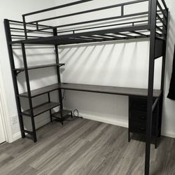 Twin Size Bunk Bed With Desk
