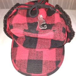 Old Navy Red Buffalo Plaid Lumberjack Men's Cap/Hat 🧢