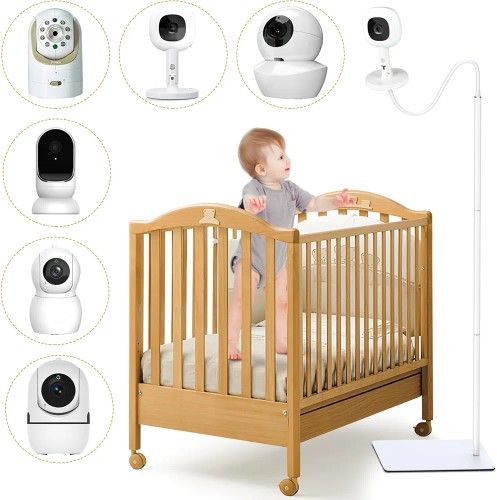 Baby Monitor Floor Stand Compatible with HelloBaby, Nanit Pro, Infant Optics, Babysense, Owlet, Baby, Bonoch, Adjustable Height from 37.4-69, Universa