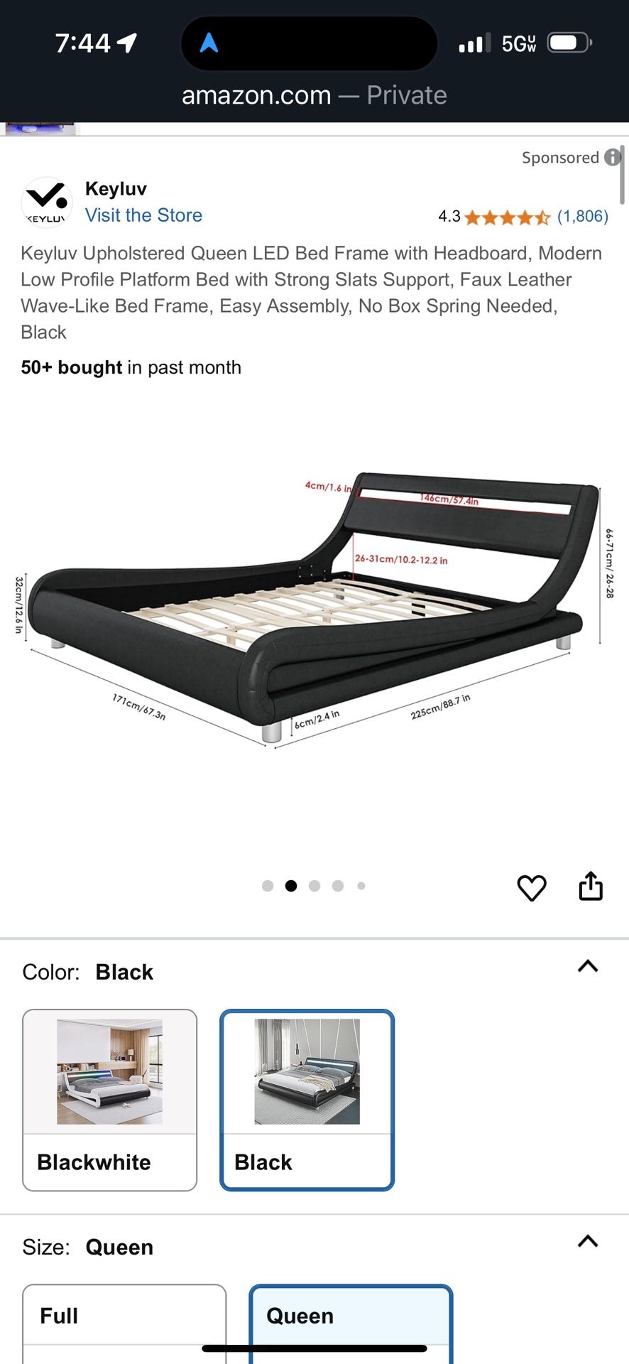 Queen Led Bed Frame