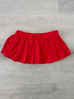 Avidlove Red Pleated Mini Skirt Size Small New