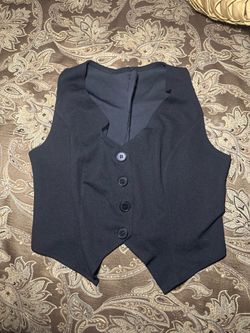 Classic Black Women's Button Vest