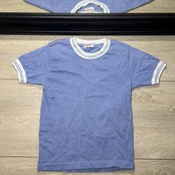 Vintage 1980s Jonmoor Pastel Blue Striped Short Sleeve Shirt
