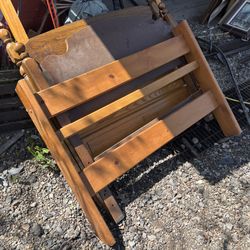 Headboard And Bed Frame Lot Wooden Brown