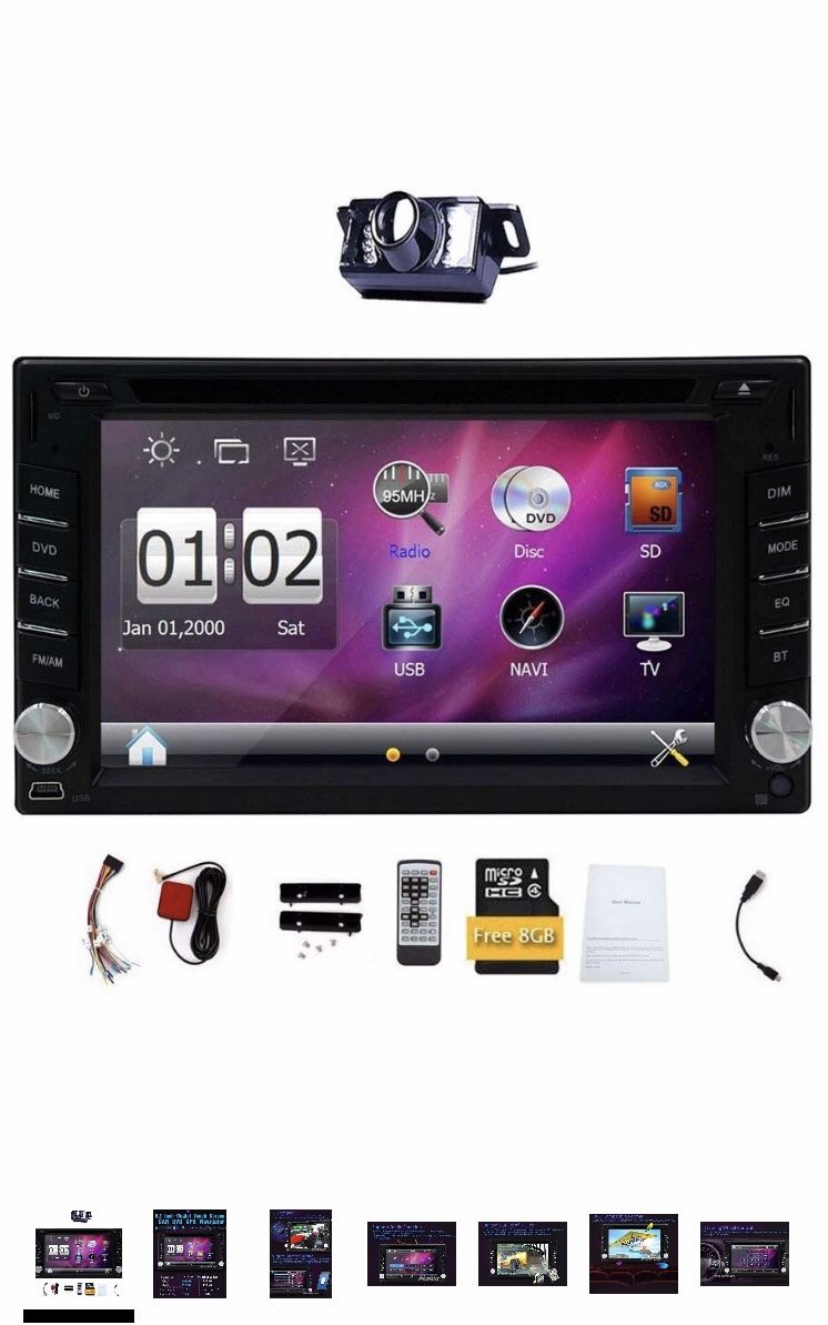 BRAND NEW 6.2” Touch Screen Car Stereo System Radio 6.2" Double 2 DIN Car DVD CD Video Player Bluetooth GPS Navigation Digital monitor