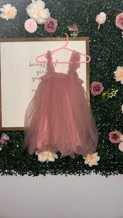 Girls Dusty Rose Tulle Dress 2-3T