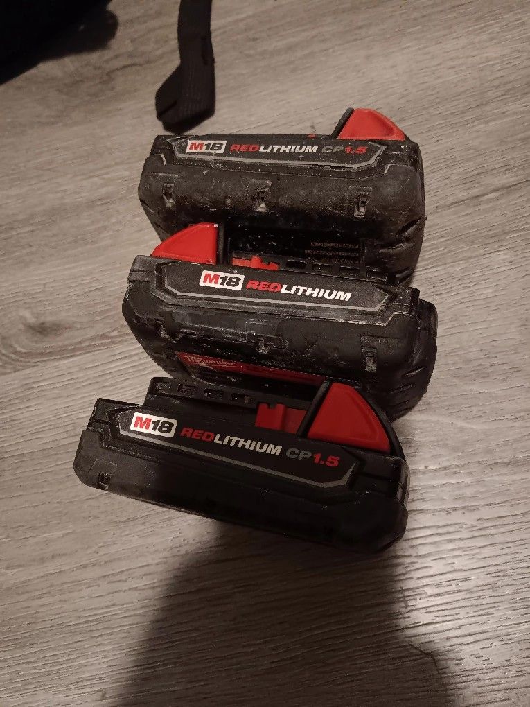 Milwaukee M18 Red Lithium CP 1.5 Battery Lot