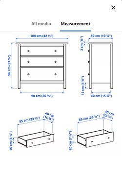 Ikea Hemnes 3 Drawer White Chest Of Drawer Dresser