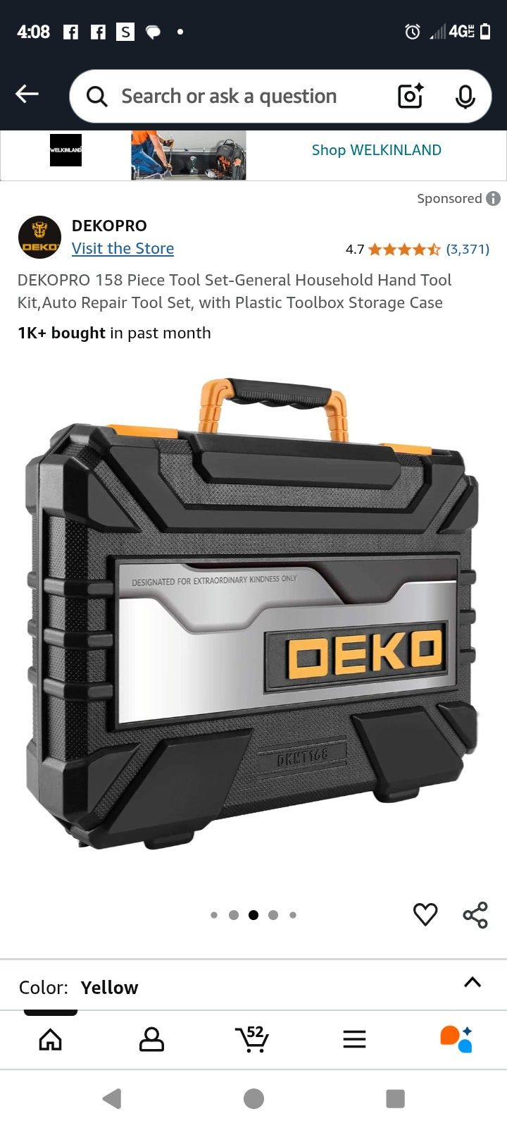 DEKOPRO 158 PIECE TOOLSET
