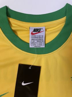 Vintage Brazil Soccer Jersey Nike Home Yellow Crest 2000's Men's