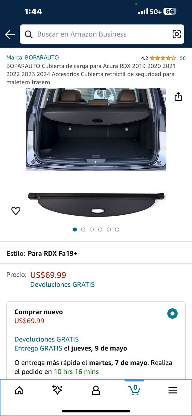 BOPARAUTO Cargo Cover for Acura RDX 2019 2020 2021 2022 2023 2024 Accessories Retractable Rear Trunk Security Cover