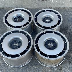 Four Original GM 16-inch staggered Corvette salad shooter style Wheels 5x120mm