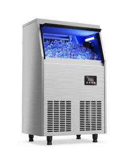Coolski Commercial Under Counter Ice Maker, 200lbs/24H, ETL & DOE Certificated, 45pcs with 35lbs Storage Bin, Fan Cooling System Stainless Steel Frees