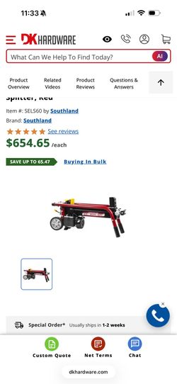 6 ton Wood Splitter Southland