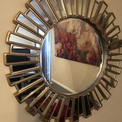 Big Gold Round Mirror 