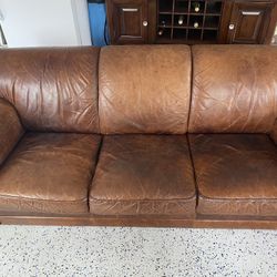 Brown Leather Couch 