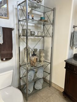 Beautiful Chrome And Glass Shelves