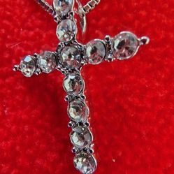 Ladies Sterling Silver Cross Necklace 