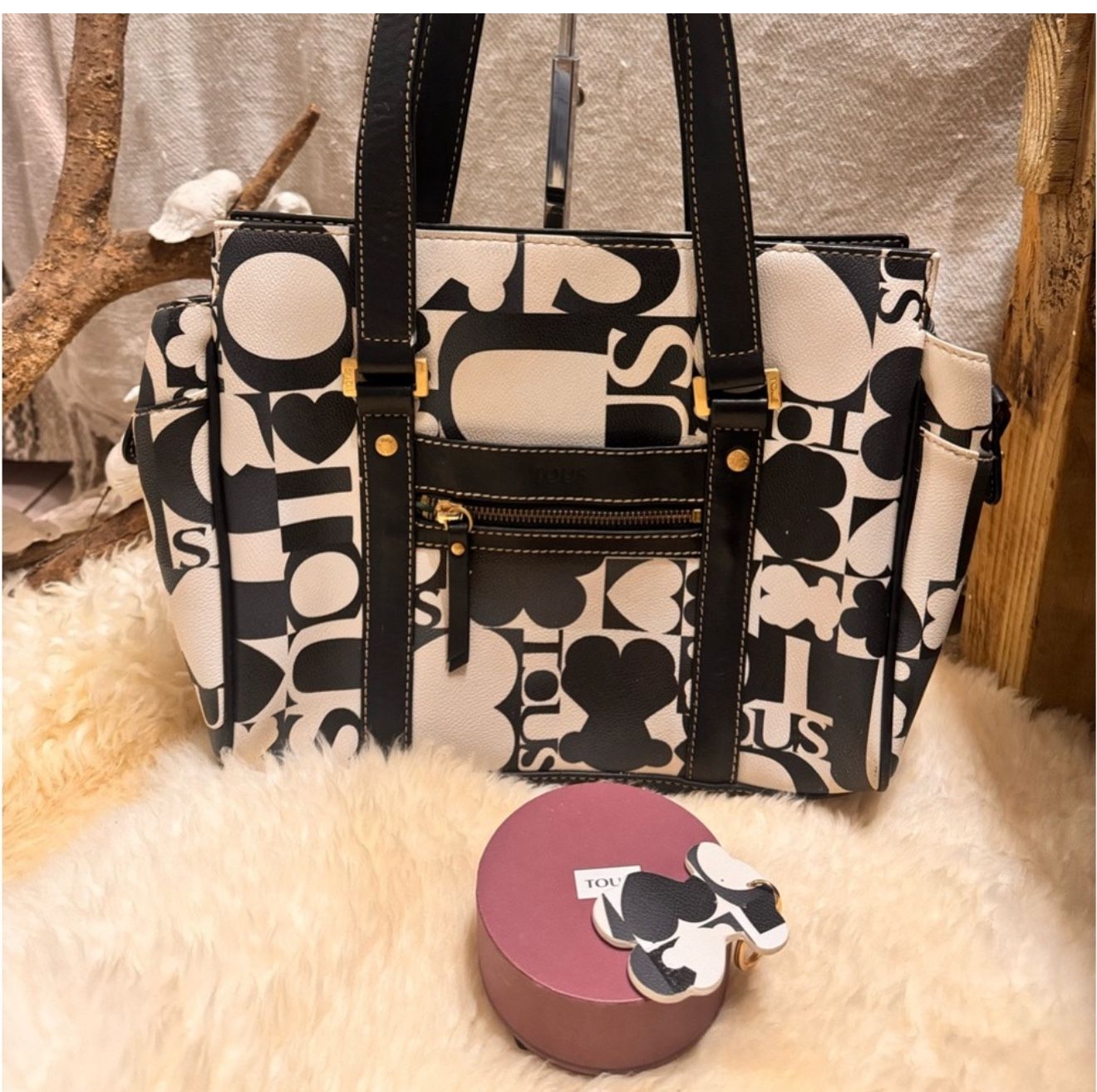 Tous Bag With Charm! Great Conditions Genuine Leather