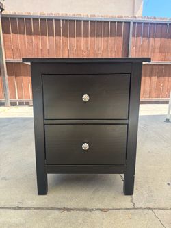 Black 2-Drawer Nightstand / Bedside Table with Storage