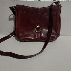 Vintage Brown Leather Crossbody Purse