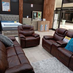 Santiago Brown Leather Reclining Sofa/Loveseat Sets---$1099---Unreal Pricing!!!---Delivery Available 